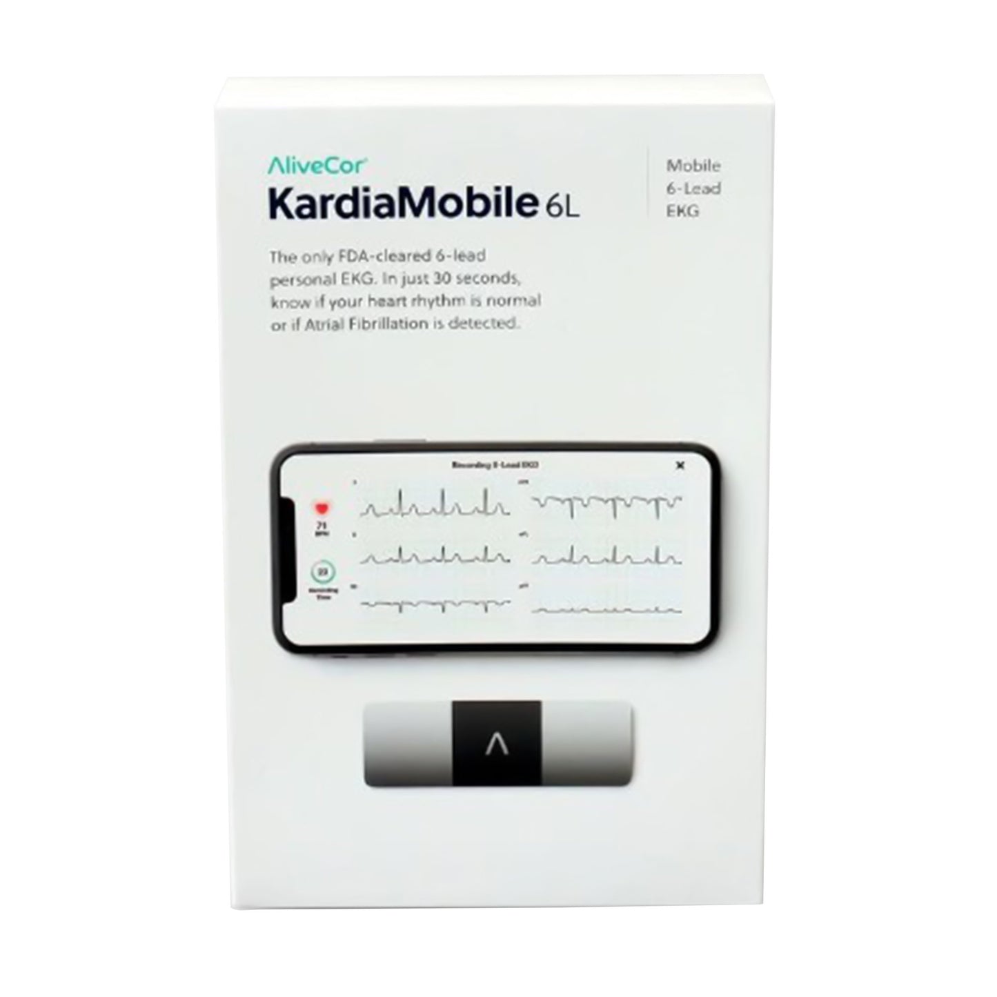 Electrocardiograph KardiaMobile Card Battery Operated Smart Phone Display Resting