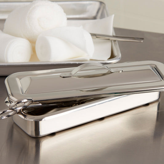 INSTRUMENT TRAY, W/STRAP HND LCVR LF 8.5"X3"X1.5" (6/BX)