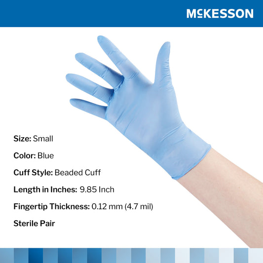 McKesson Confiderm® STR Nitrile Exam Glove, Small, Blue
