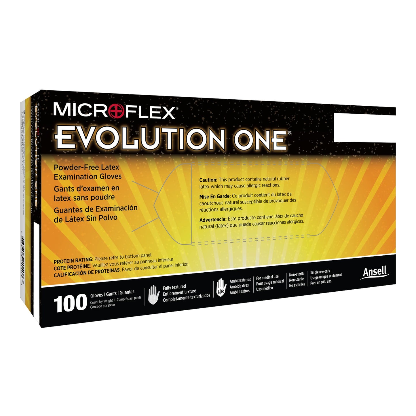 Evolution One® Latex Exam Glove, Medium, White
