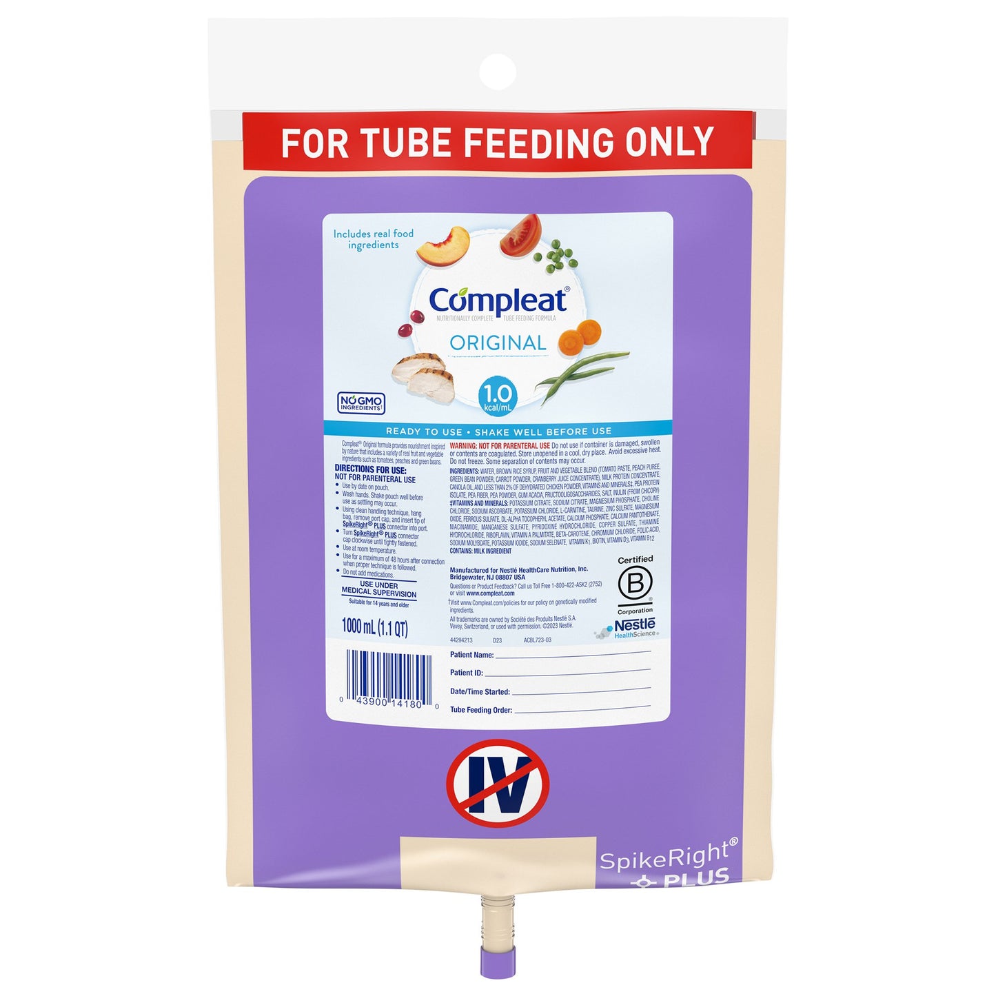 Compleat® Original Nutritionally Complete Tube Feeding, 1000 mL Bag