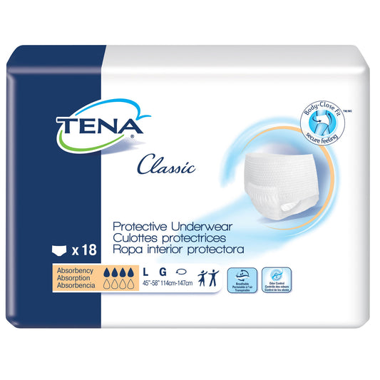 UNDERWEAR, TENA CLASSIC PROTECTIVE LG (18/PK 4PK/CS)