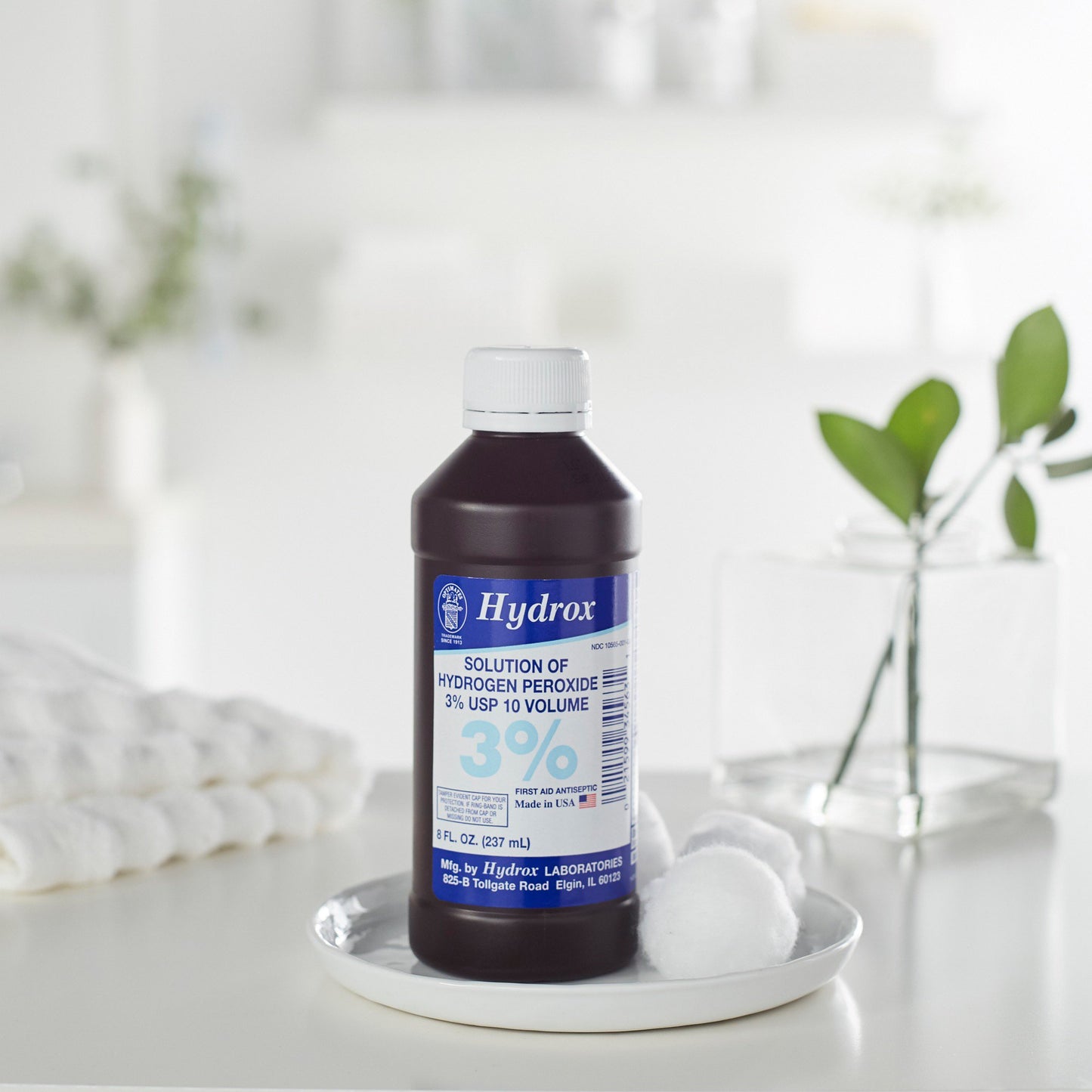 Hydrox Hydrogen Peroxide Antiseptic, 8 oz. Bottle