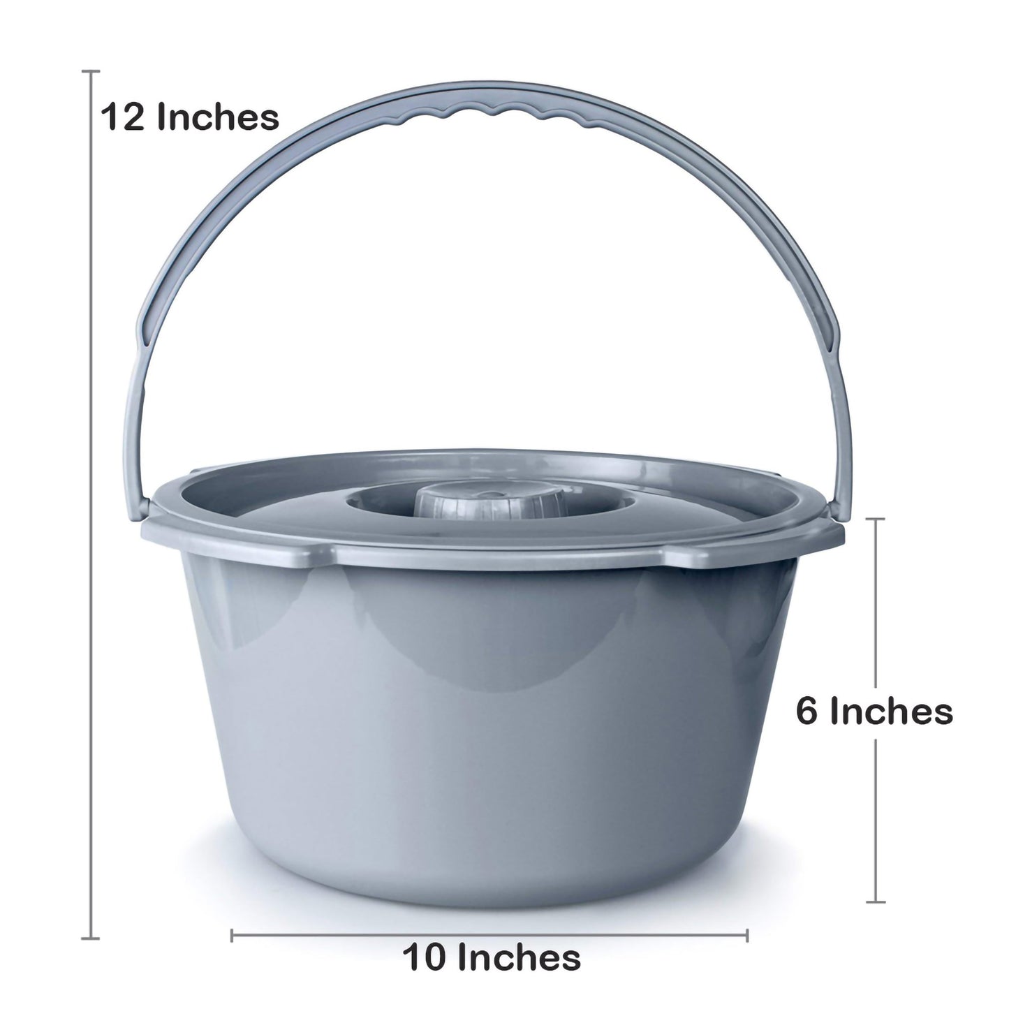 BUCKET, COMMODE W/PLAS HANDLE & CYR 7.5QT (12/CS)