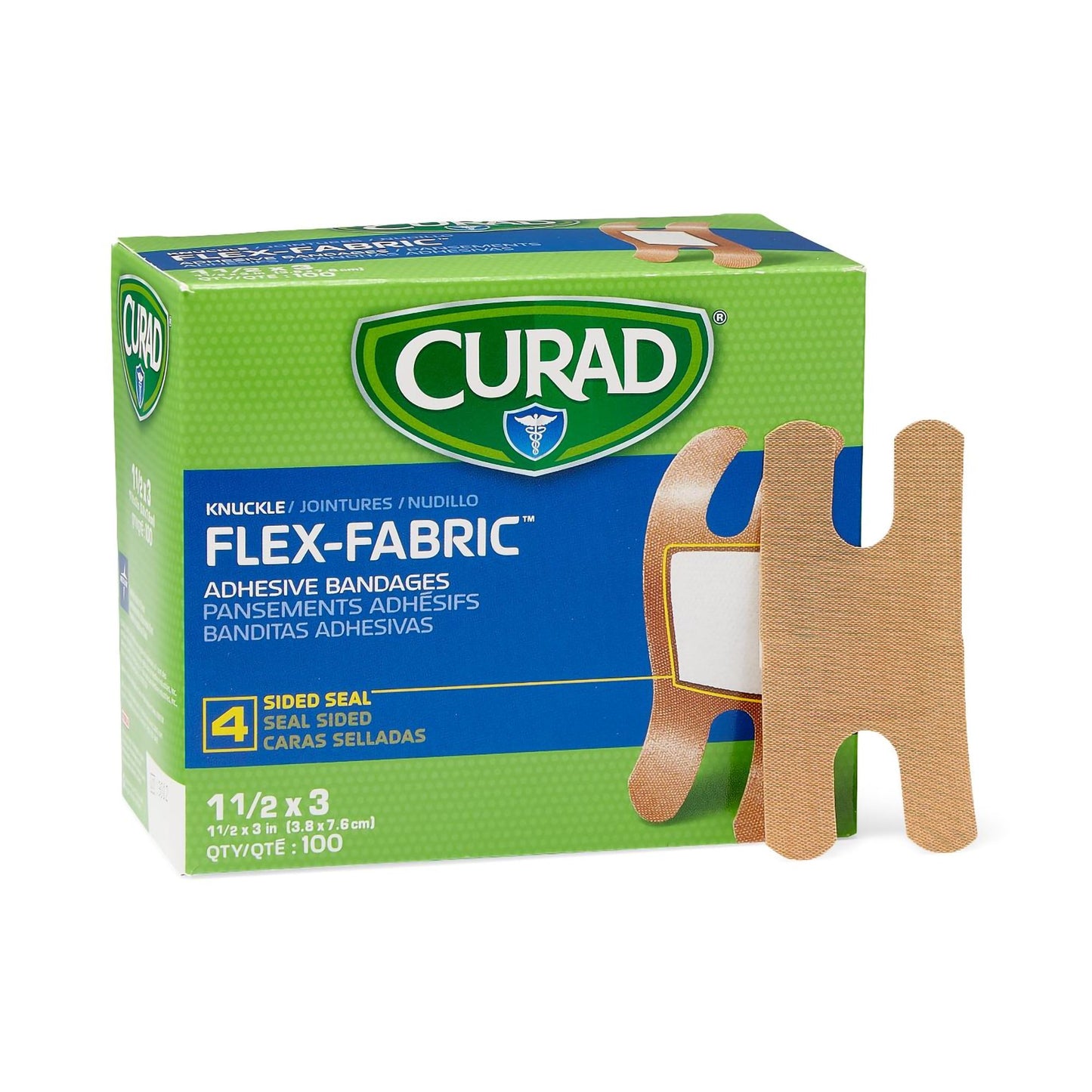 Comfort Cloth® Knuckle Tan Adhesive Strip, 1-1/2 x 3 Inch