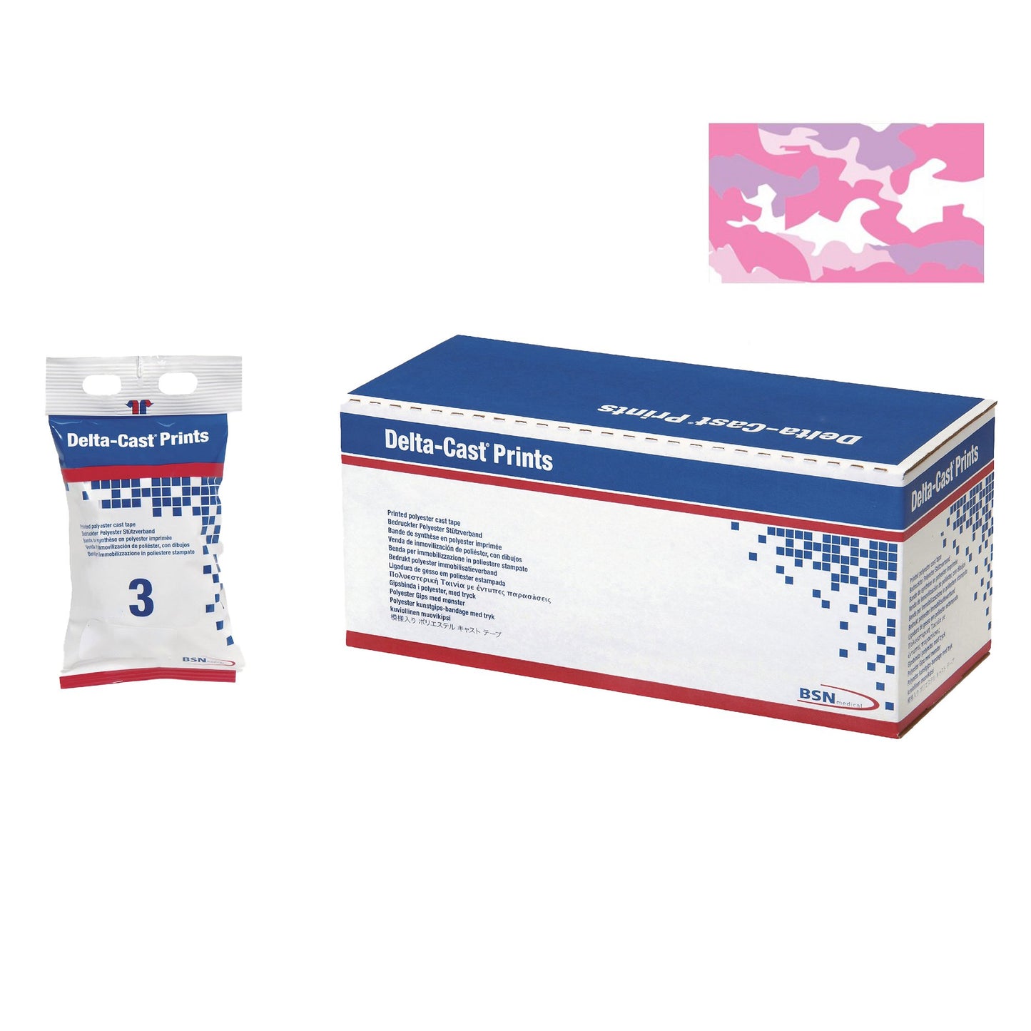 Delta-Cast® Pink Camouflage Cast Tape, 3 Inch x 4 Yard