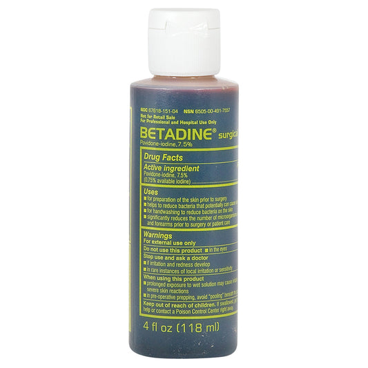 Surgical Scrub Solution Betadine® 4 oz. Bottle 7.5% Strength Povidone-Iodine NonSterile