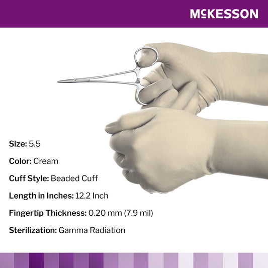 McKesson Perry® Polychloroprene Surgical Glove, Size 5.5, Cream