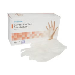 McKesson Vinyl Exam Gloves X-Large NonSterile Clear Smooth Standard Cuff Length 130 per Box