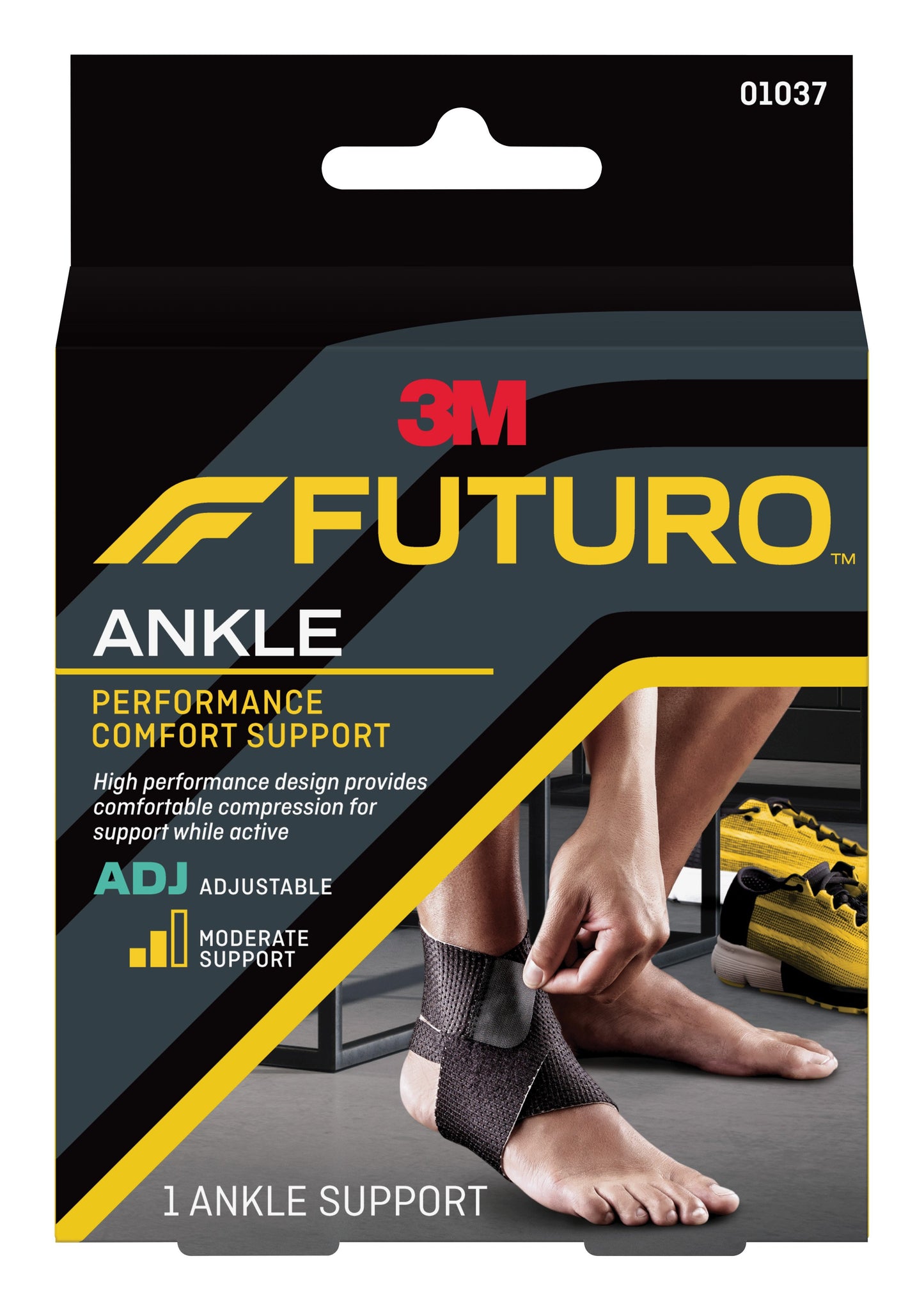 ANKLE SUPPORT, FUTURO ADJ 1.5X3.75X5.125 (12/CS) 3M