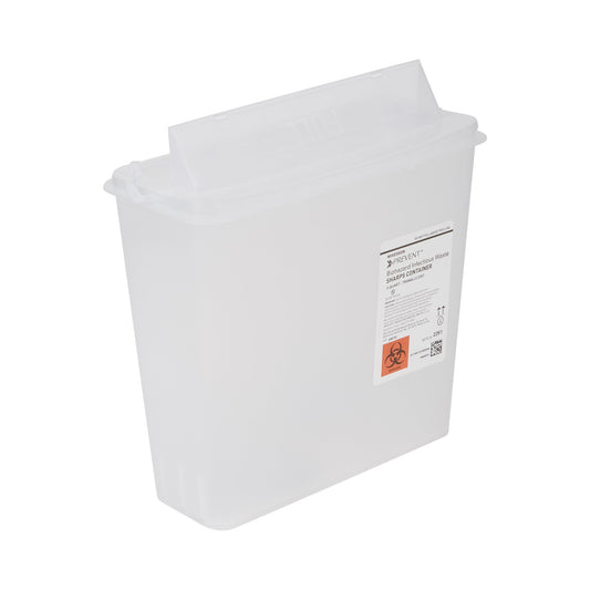 Sharps Container McKesson Prevent Translucent Base 10-3/4 H X 10-1/2 W X 4-3/4 D Inch Horizontal Entry 1.25 Gallon