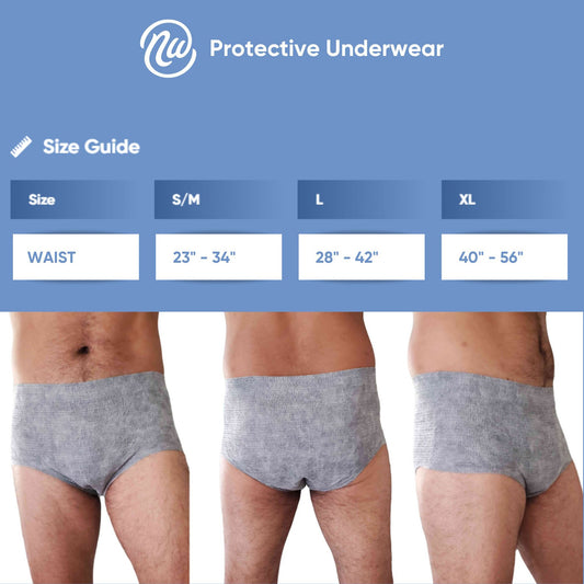 UNDERWEAR, NEXWEAR MEN DISP W/PAD XLG 40-56" (15/PK 4PK/CS)