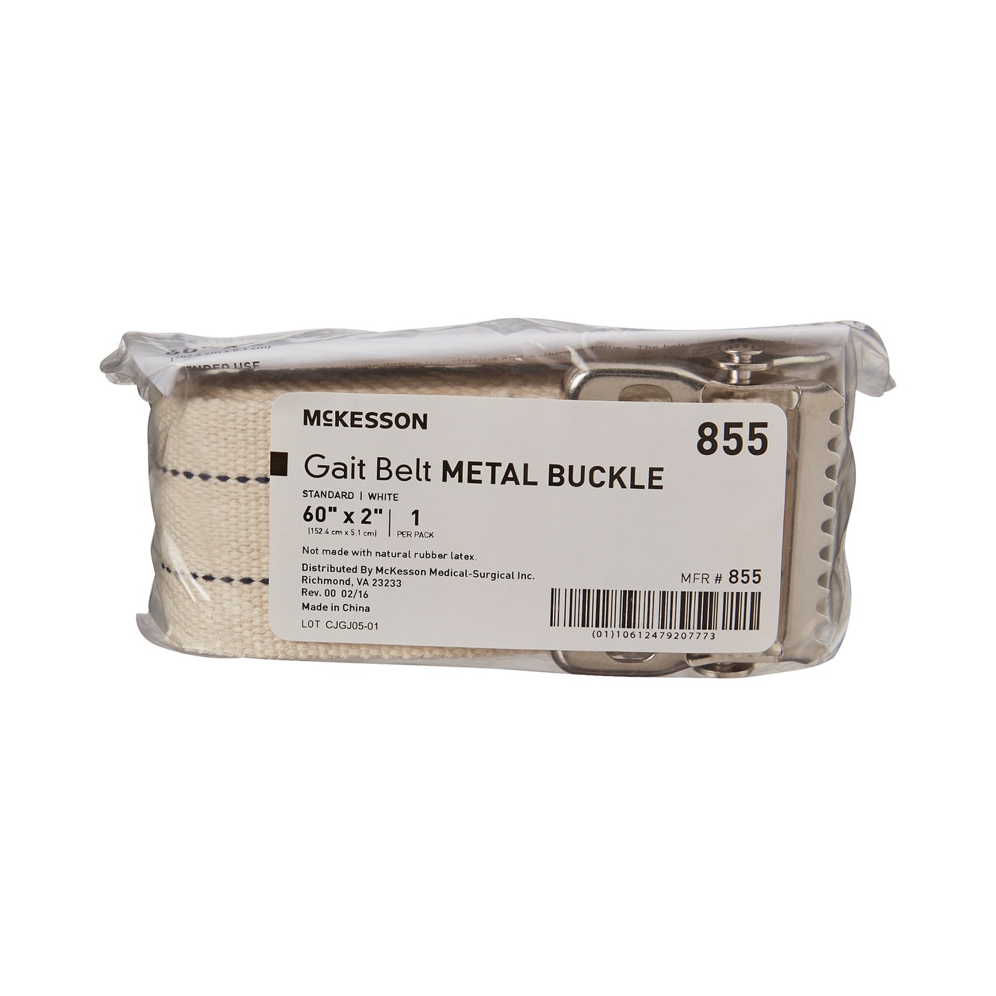 Gait Belt McKesson 60 Inch Length White Polyester