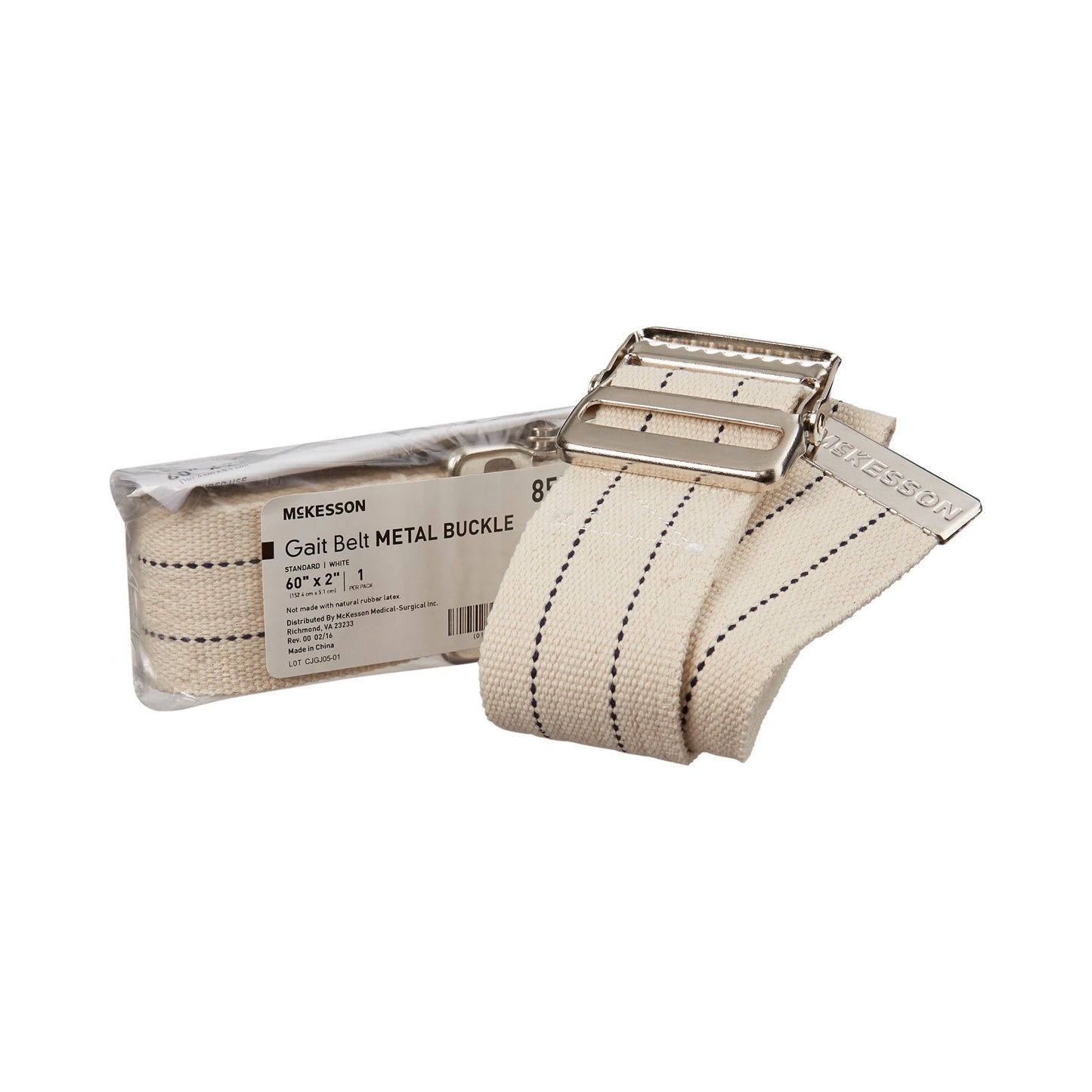 Gait Belt McKesson 60 Inch Length White Polyester