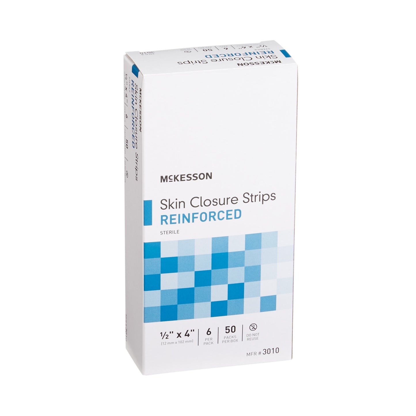 McKesson Skin Closure Strip 1/2 X 4 Inch Nonwoven Material Reinforced Strip White