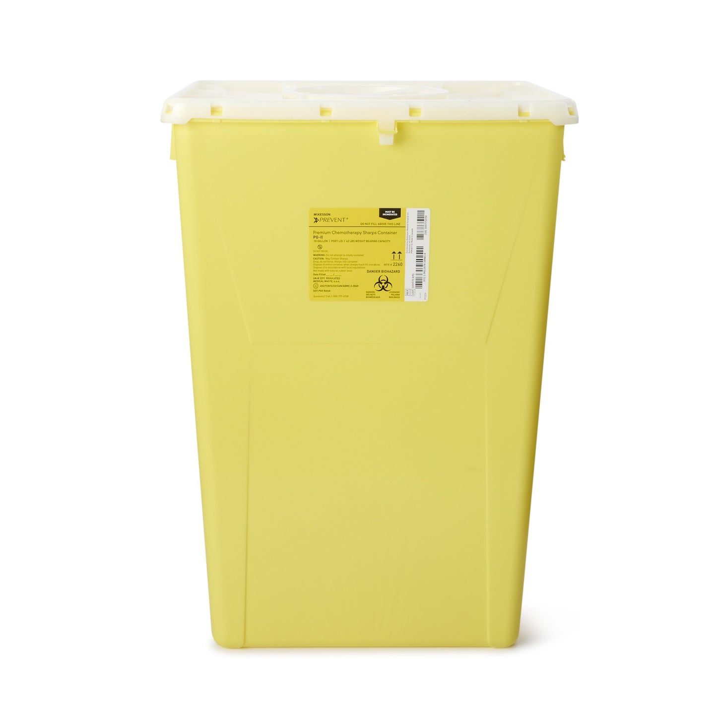 McKesson Prevent® Chemotherapy Sharps Container, 18-Gal., 24.6 x 17.3 x 13 Inch