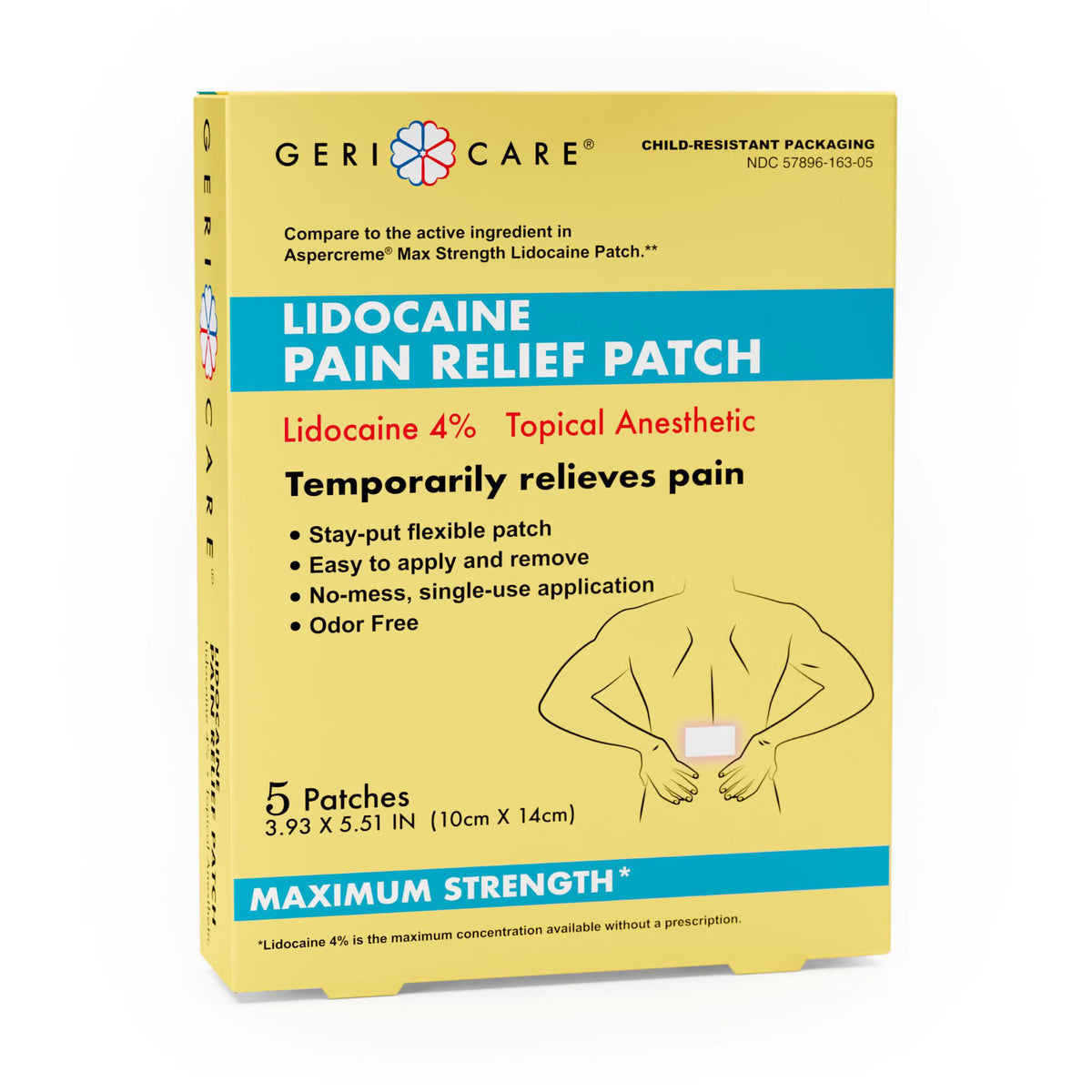 Topical Pain Relief Geri-Care 4% Strength Lidocaine Patch