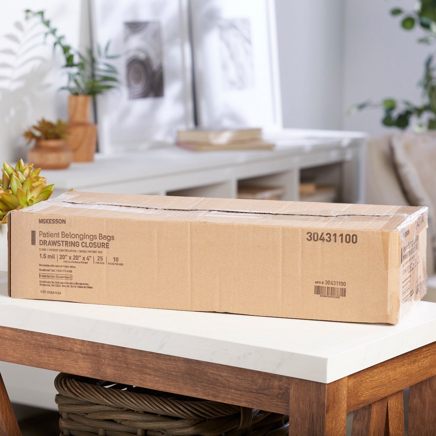 BAG, PAT DRWSTRNG 20X20X4 CLR (25PK 10PK/CS)