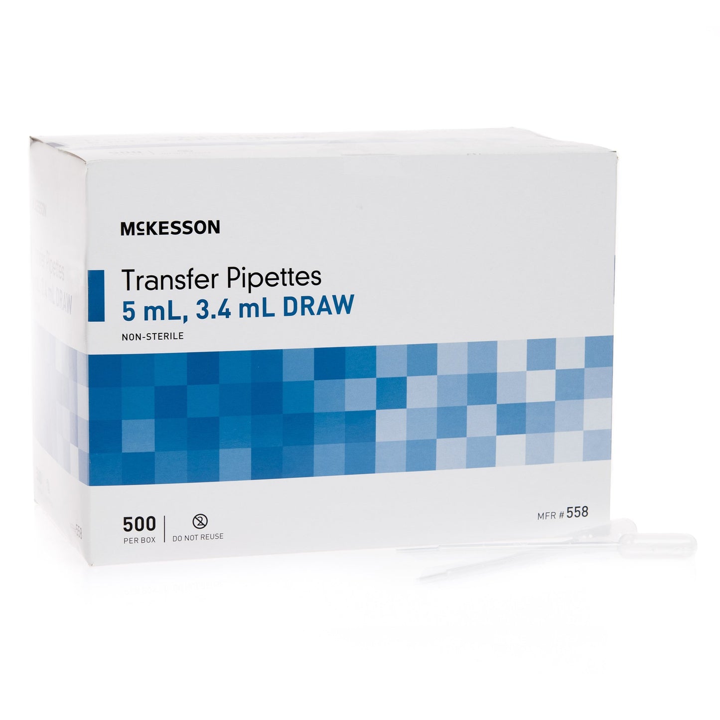 McKesson Transfer Pipette 5 mL 0.5 to 1 mL Graduation Increments NonSterile