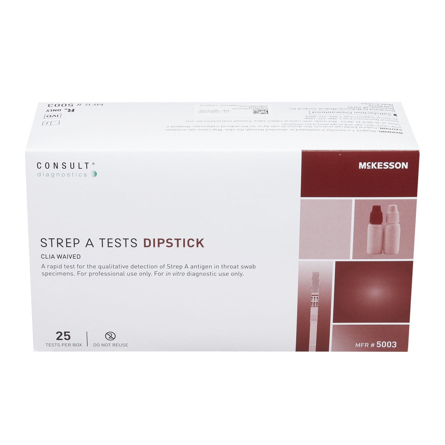Reproductive Health Test Kit McKesson Consult hCG Pregnancy Test - 25 Dipsticks