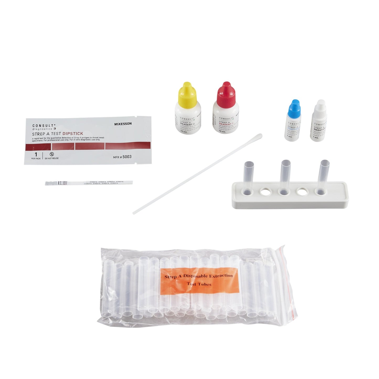 Respiratory Test Kit McKesson Consult Strep A Test 25 Tests CLIA Waived