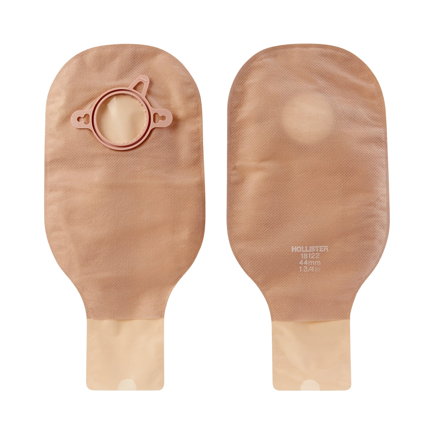 New Image™ 18122 Beige Colostomy Pouch, Pre-cut to Fit 44 mm Stomas, Green Match