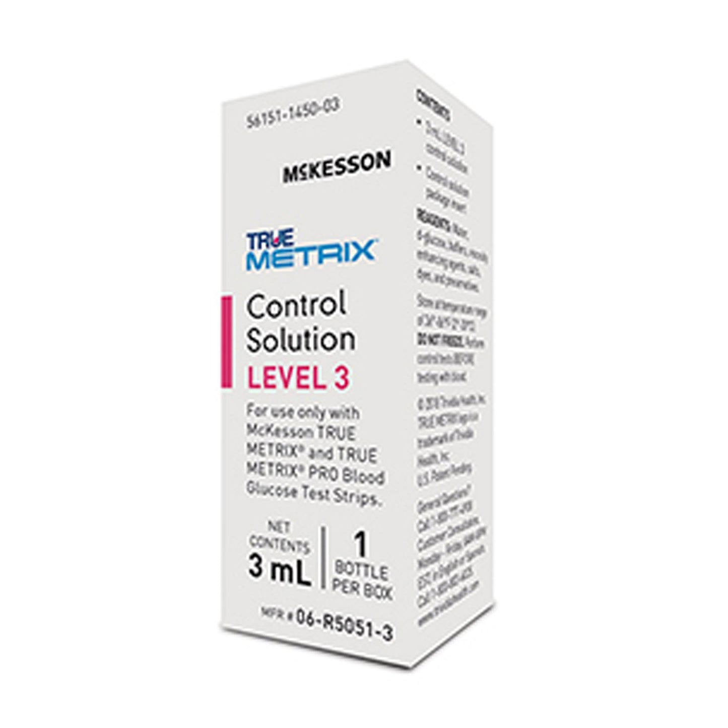 Blood Glucose Control Solution McKesson TRUE METRIX 3 mL Level 3