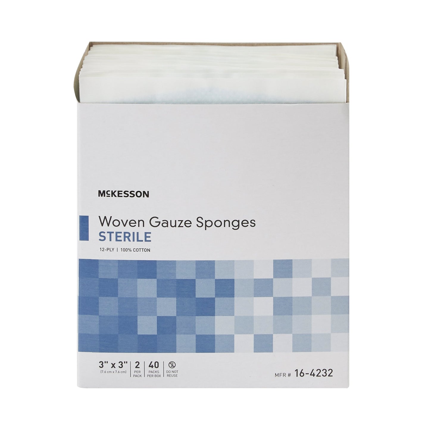 SPONGE, GAUZE 12PLY STR 2'S 3"X3" (2/PK 40PK/BX 30BX/CS)