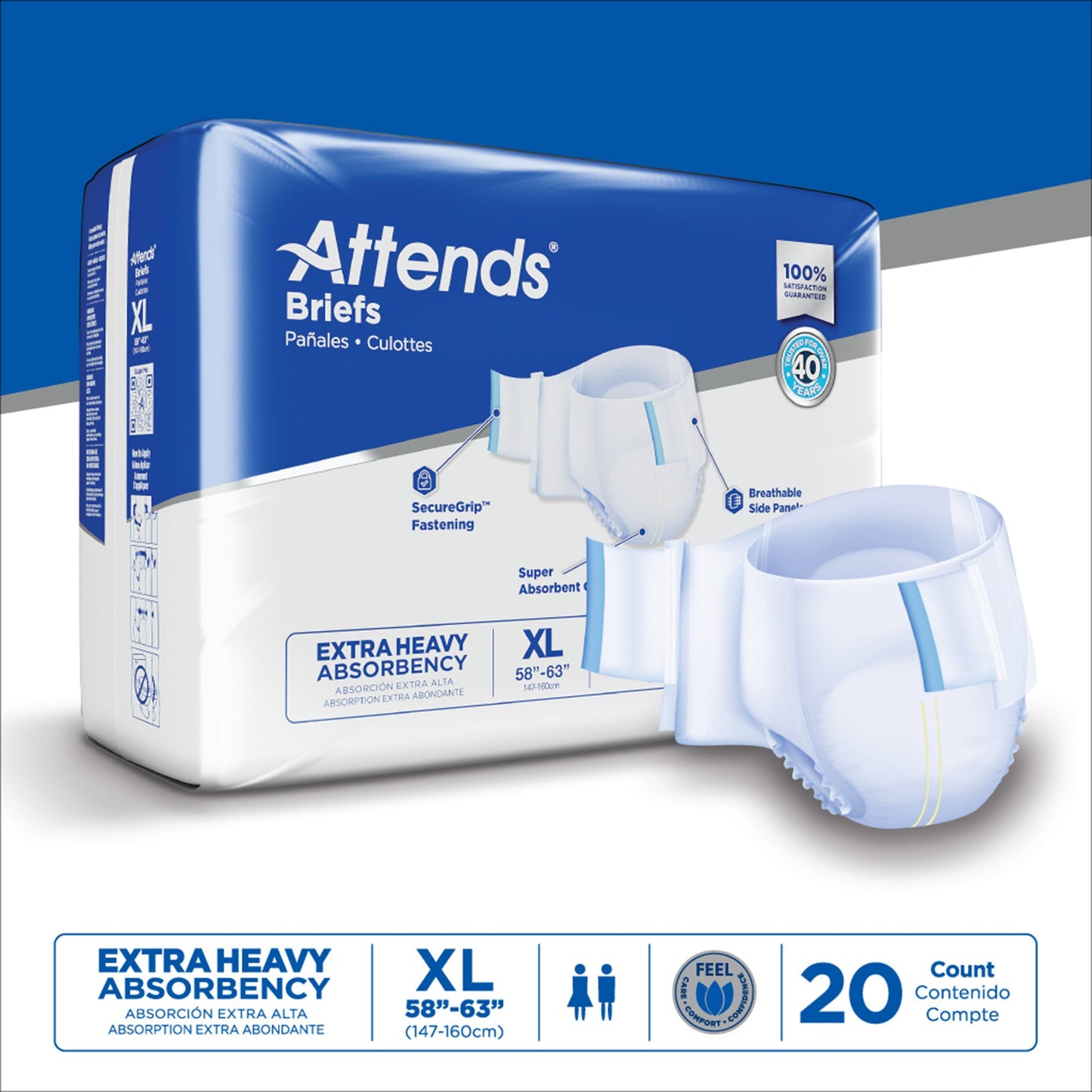 BRIEF, ATTENDS CARE ADVANCED XLG (20/BG 3BG/CS)