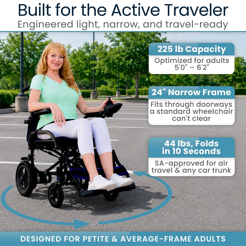 Vive Air Frame Aluminum Power Wheelchair 225 lbs