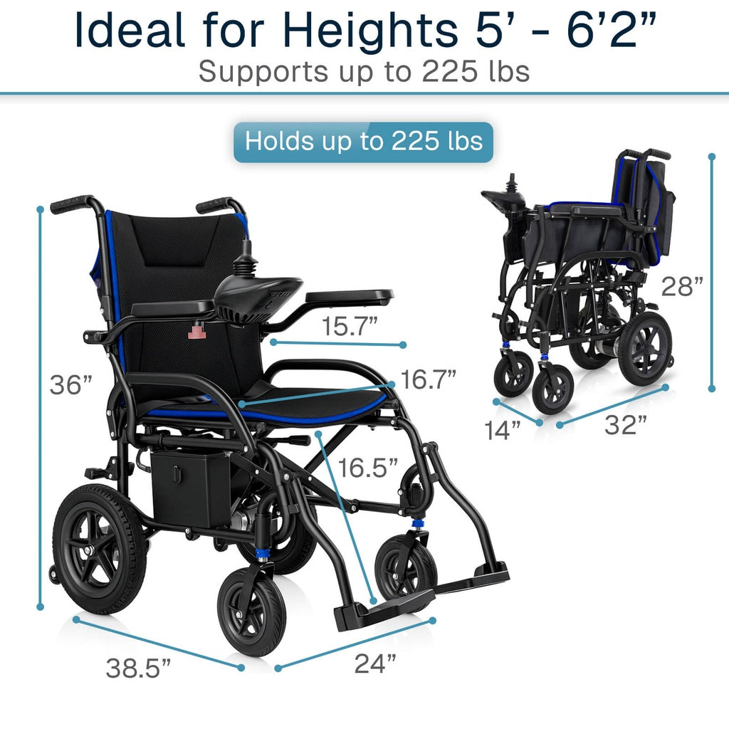 Vive Air Frame Aluminum Power Wheelchair 225 lbs