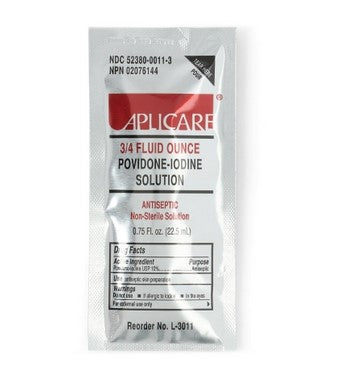 Skin Prep Solution Aplicare 3/4 oz. Individual Packet 10% Strength Povidone-Iodine NonSterile