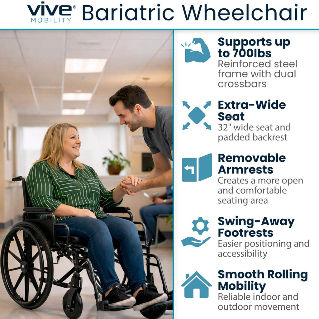 Vive Health Bariatric Wheelchair 700 lbs