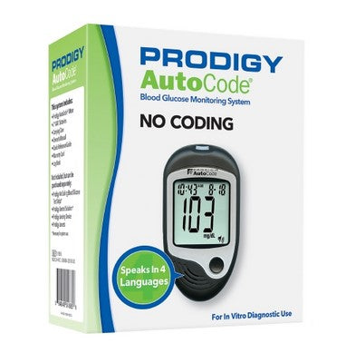 Blood Glucose Meter Prodigy 7 Second Results Stores up to 450 Results No Coding Required