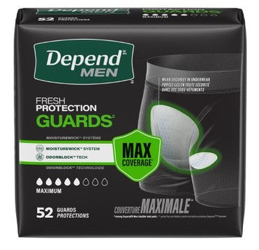 Depend Men Fresh Protection Guards Heavy Absorbency One Size Fits Most