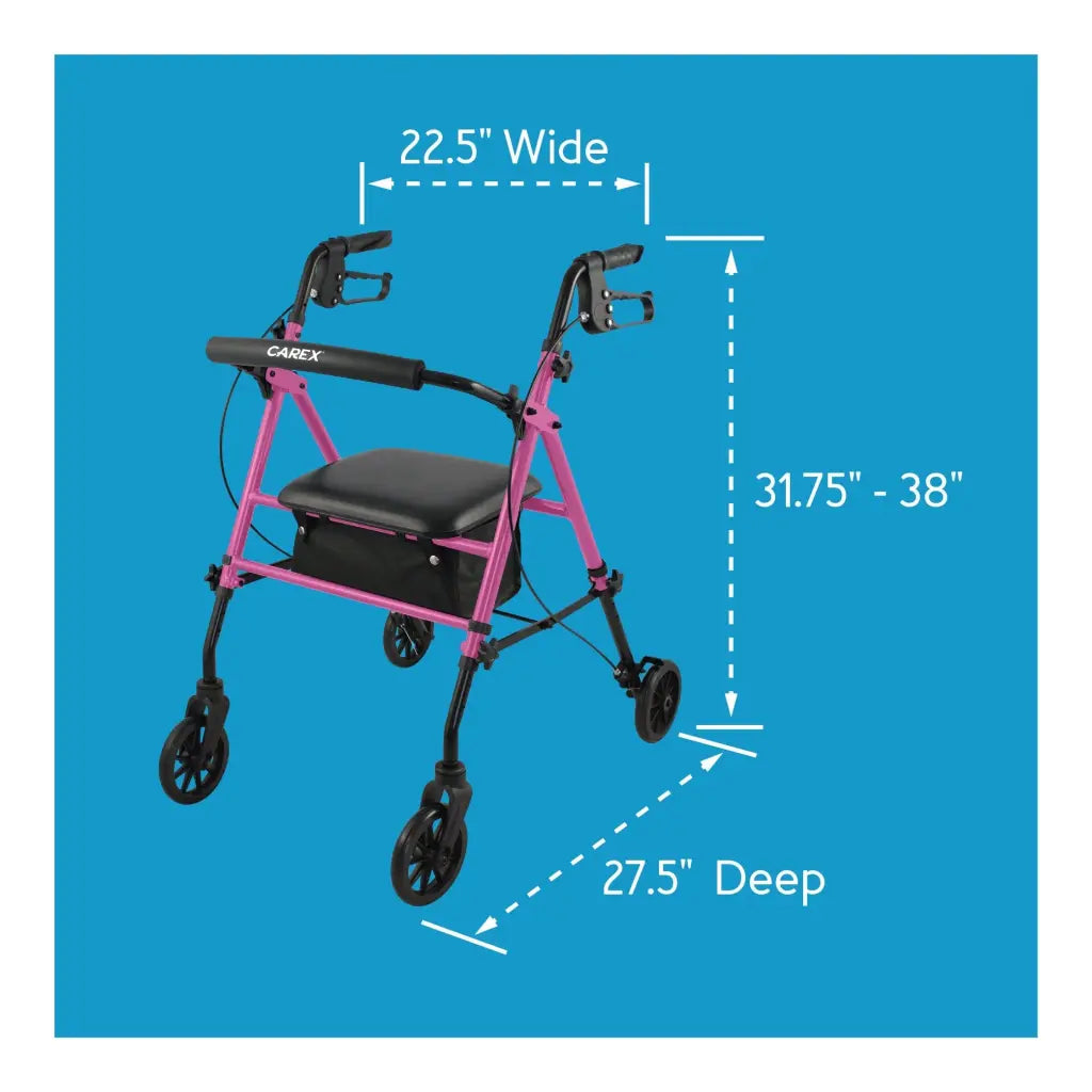 Carex Step 'N Rest Aluminum Rollator 300 lbs