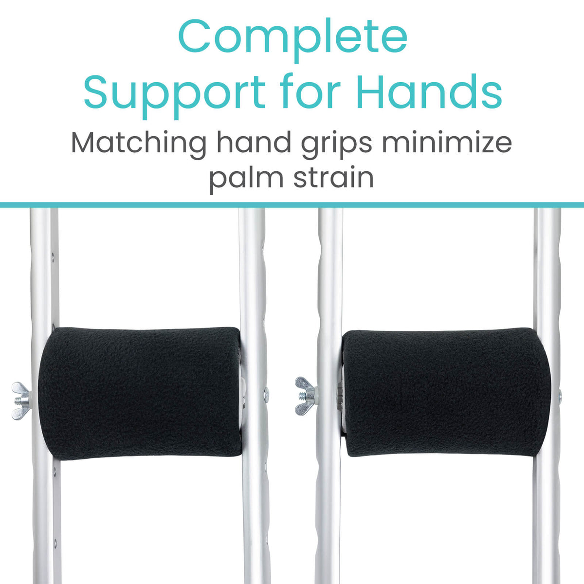 Vive Health Fleece Crutch Pads with Hand Grips