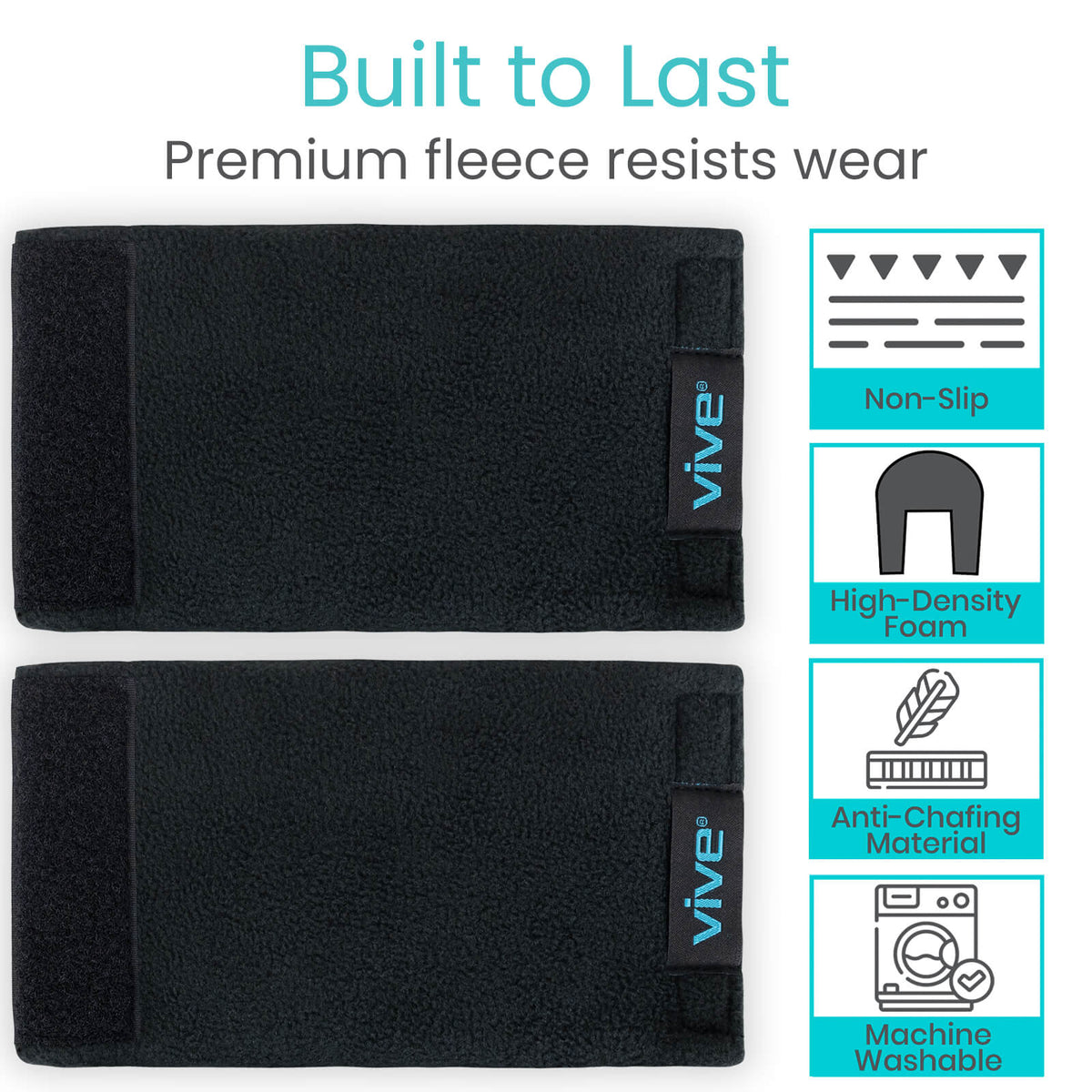 Vive Health Fleece Crutch Pads with Hand Grips