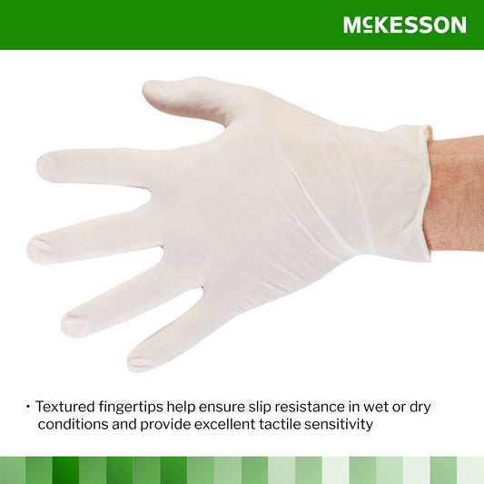 Exam Glove McKesson Confiderm Small NonSterile Latex Standard Cuff Length Textured Fingertips Ivory Not Rated