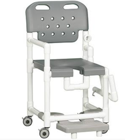 Elite Shower Chair with Left Drop Arm and Slideout Footrest