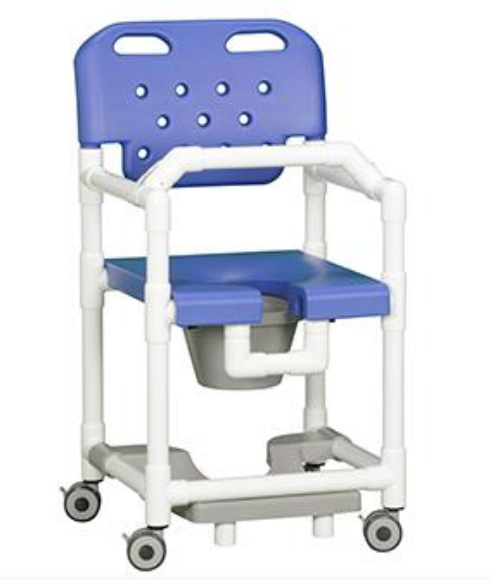 Elite Shower Chair Commode with Slideout Footrest and Lap Bar