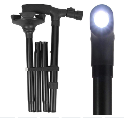 Vive Health LED Folding Cane Lightweight Aluminum Adjustable