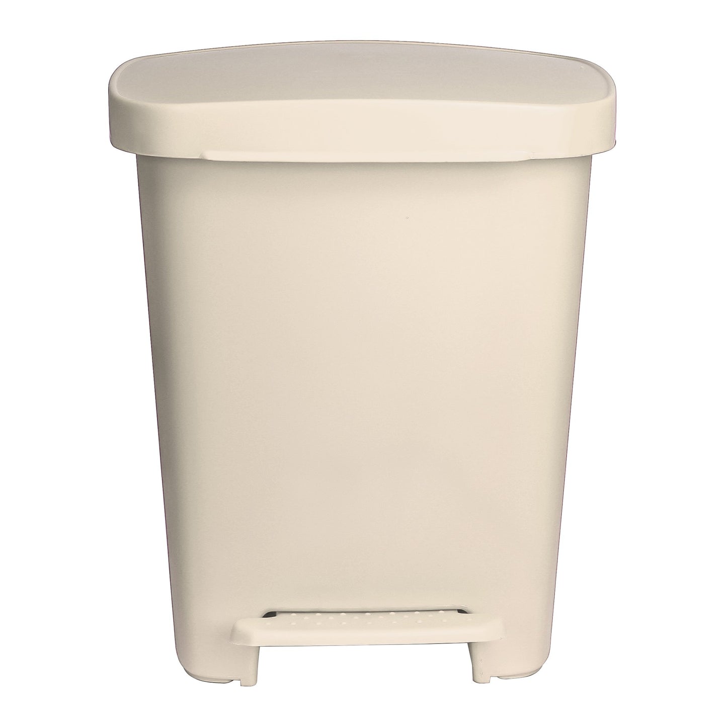 McKesson Waste Can with Step-On Pedal, Plastic, Beige, 15.16 x 14.37 x 18.9 Inch
