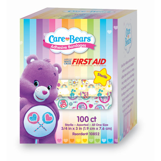 BANDAGE, ADHSV STAT STRIP CAREBEARS 3/4X3" (100/BX 12BX/CS)