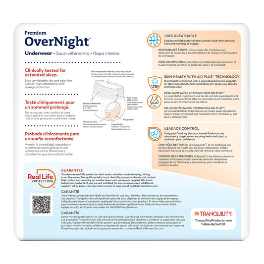 Unisex Adult Absorbent Underwear Tranquility Premium OverNight™ Pull On with Tear Away Seams X-Large Disposable Heavy Absorbency