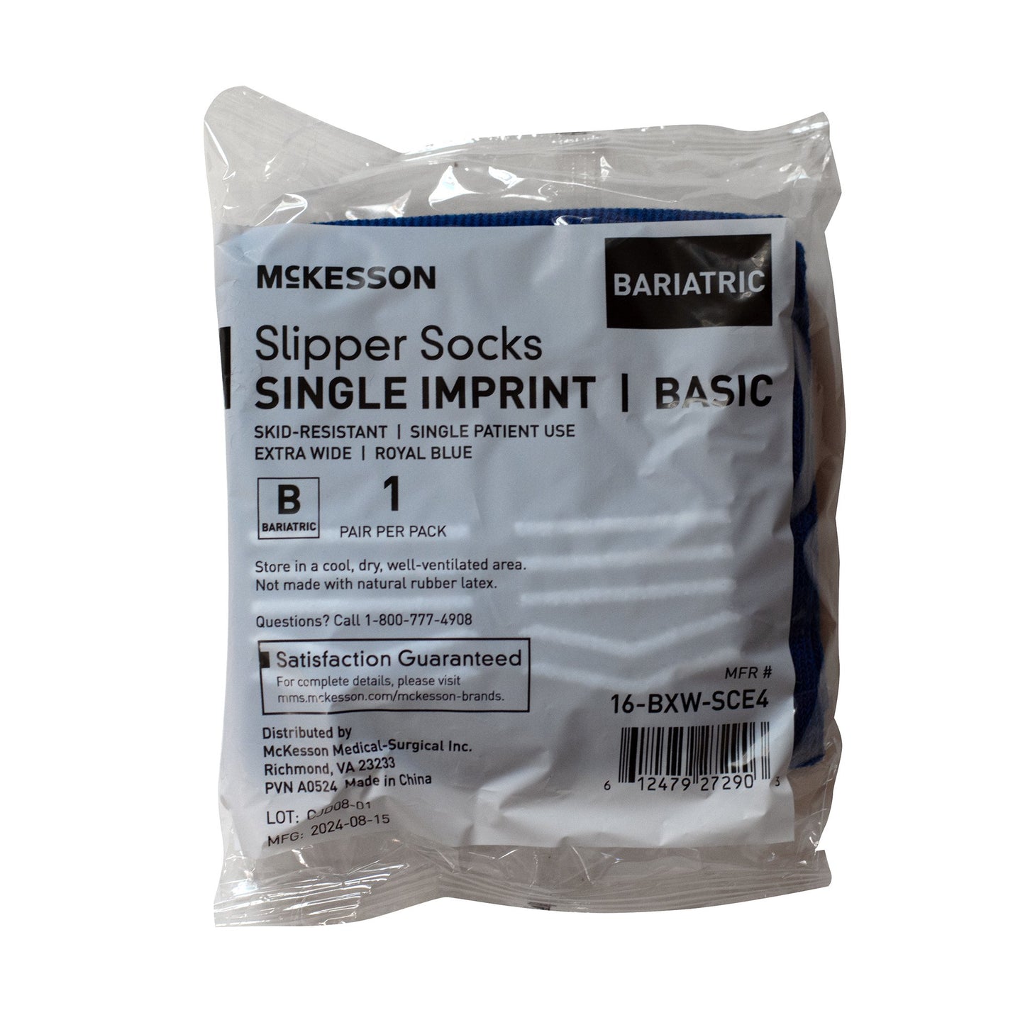 SLIPPER, TERRY ECONOMY SNGL THREAD BARIATRIC LF XWD (48PR/CS