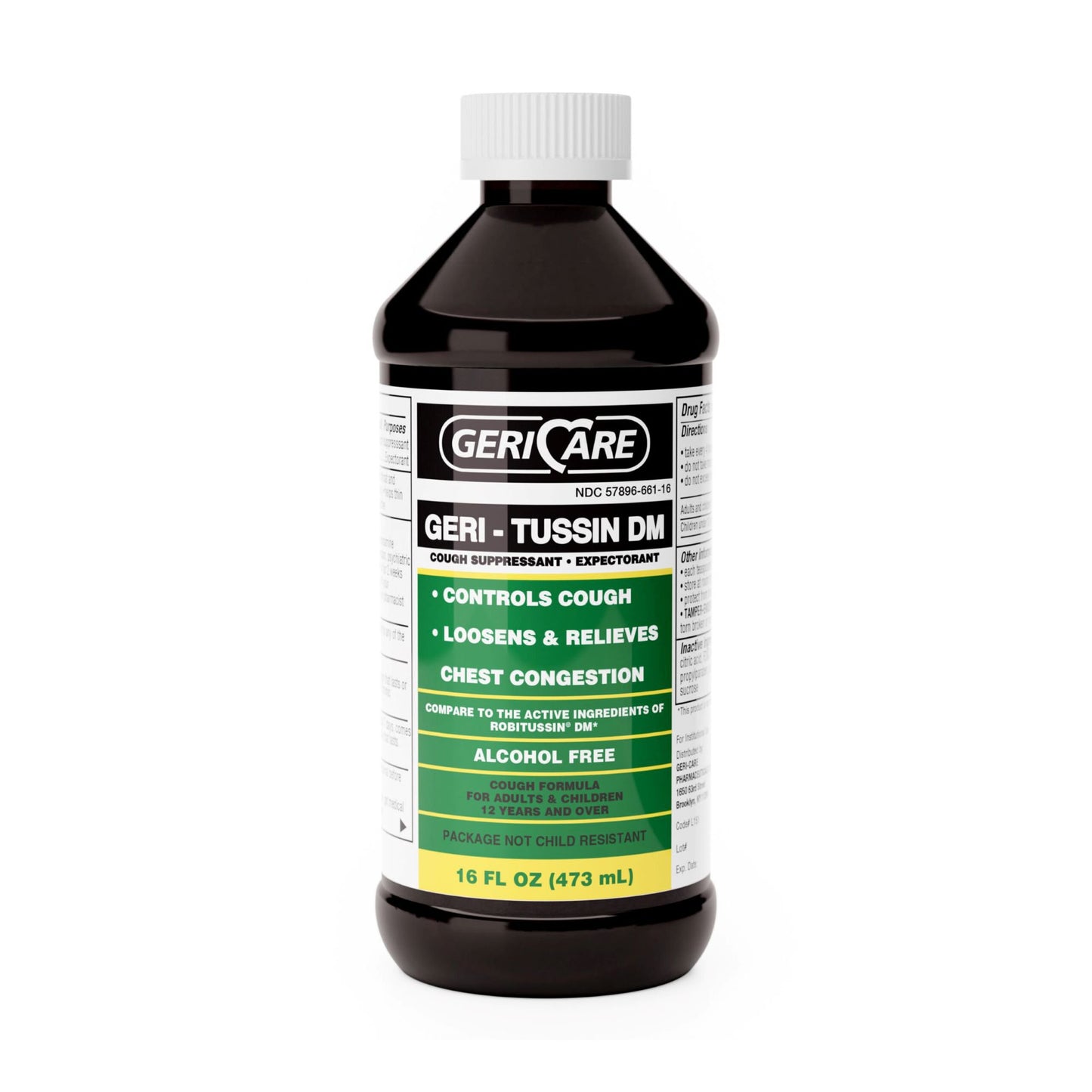 Geri-Care® Guaifenesin / Dextromethorphan Cold and Cough Relief, 16-ounce Bottle
