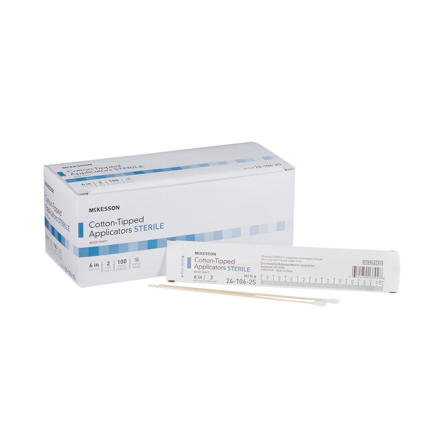 McKesson Cotton Tip Wood Shaft Swabsticks, 6-Inch Length
