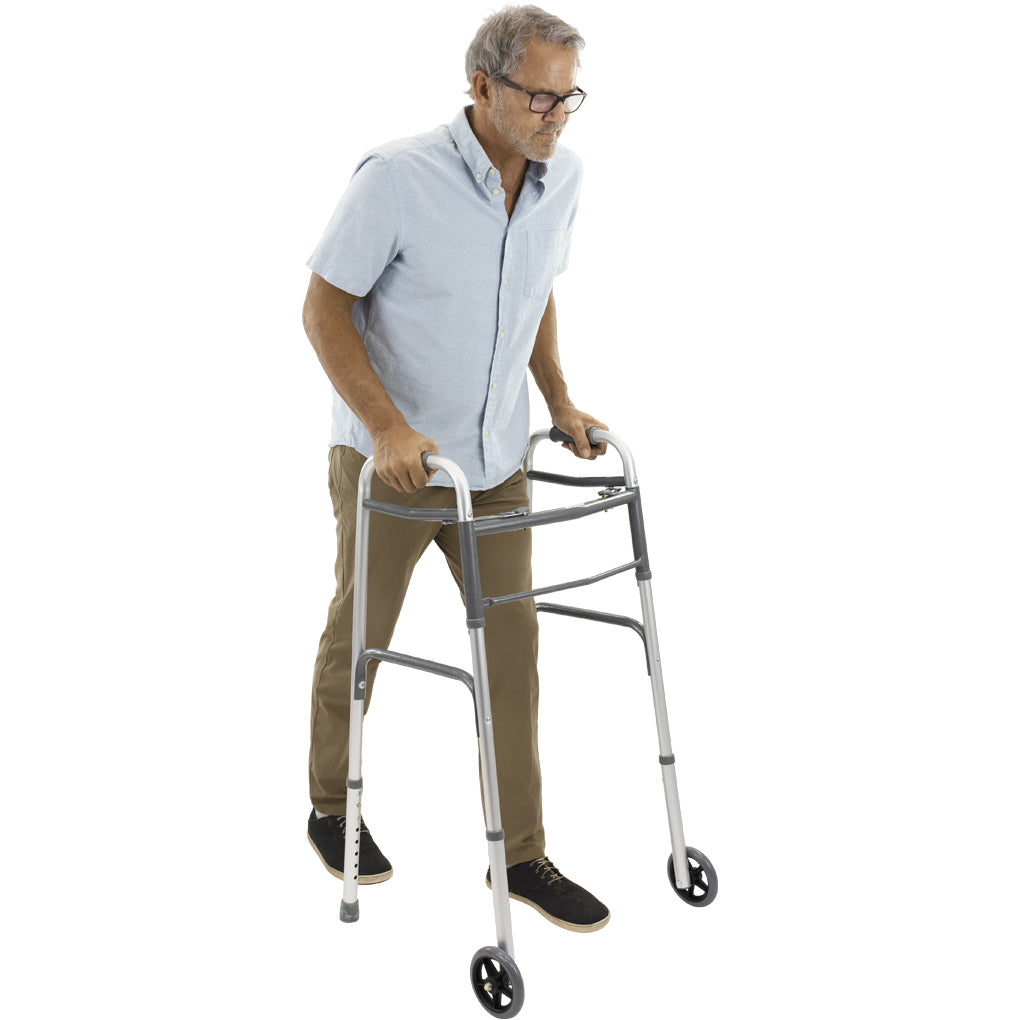 Lightweight Aluminum Walker with Wheels