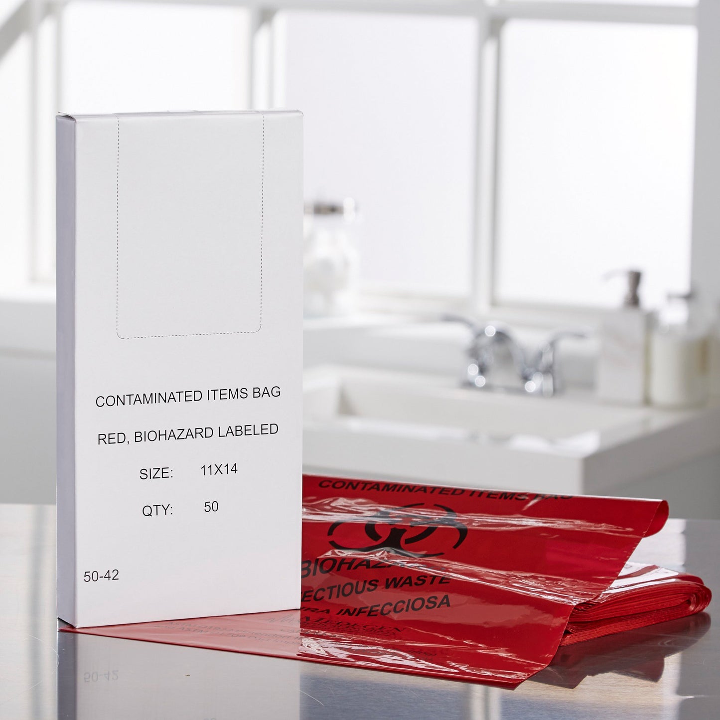 BAG, BIOHAZ GSET SL RED 11X14 1-3GL 1.5MIL (50/BX) MGM03